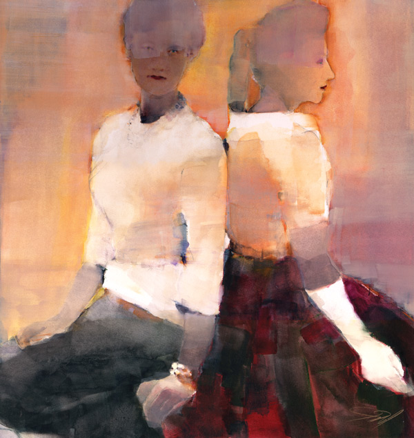 watercolor painting emphasizing the use of titanium white |